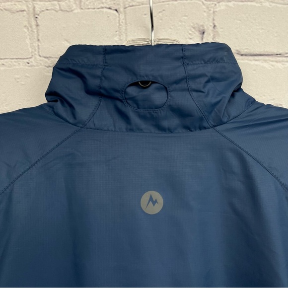 Marmot Lightweight Fleece-Lined Full Zip Windbreaker Jacket Blue Sz L - Picture 9 of 13